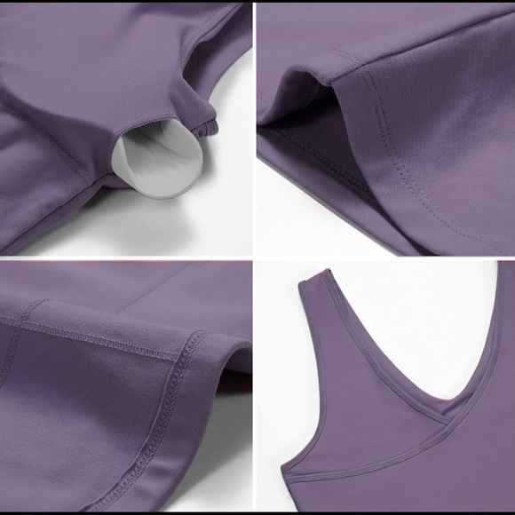 NWT Tasada V-Neck Sportsbra Padded Purple Size S - Picture 5 of 6